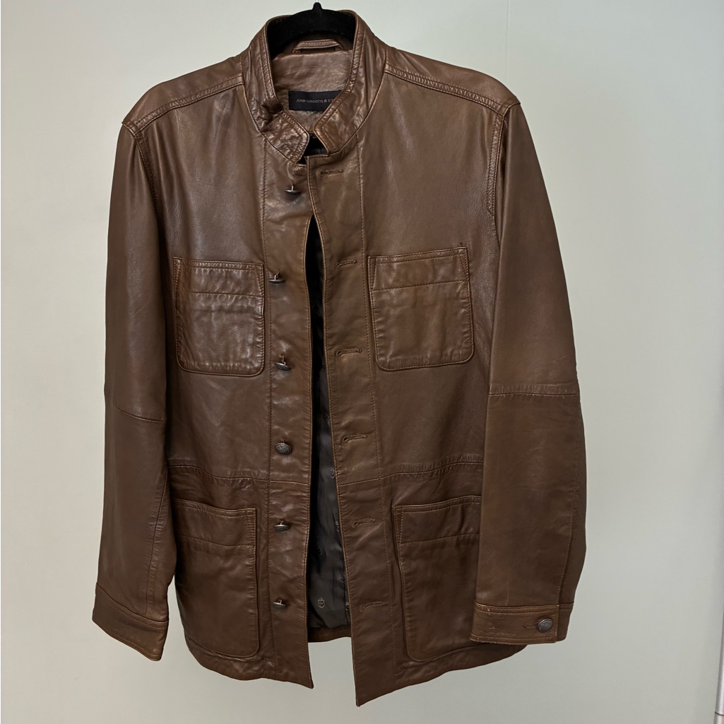 898 Brand New John Varvatos Officer Brown Leather Jacket Size Small 898 Brand New John Varvatos Officer Brown Leather Jacket Size Small